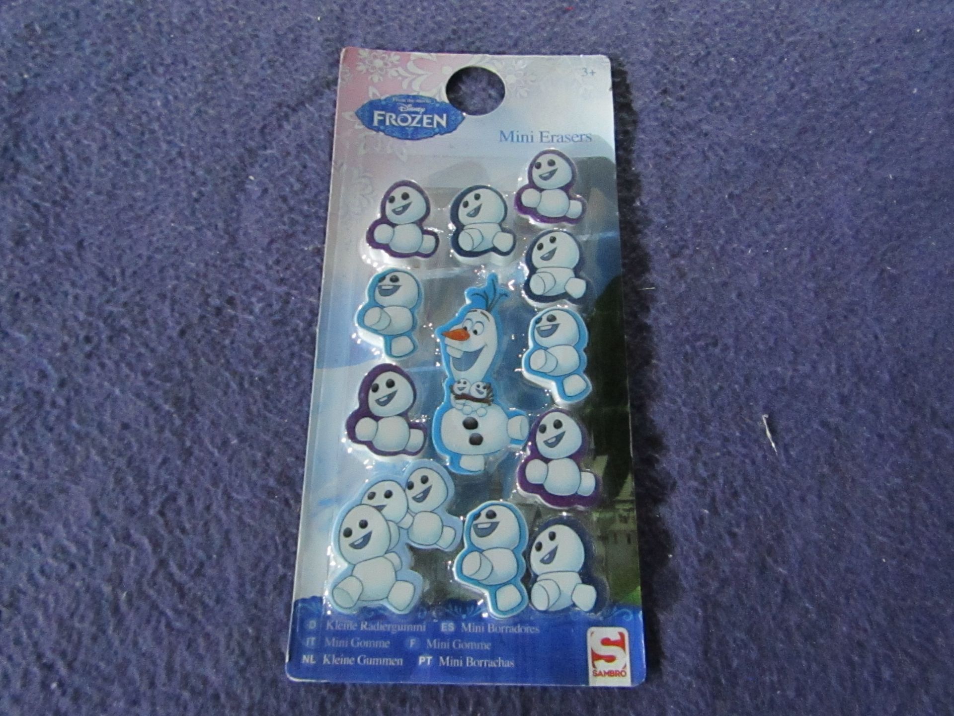 12x Disney Frozen - 12-Piece Erasers Sets - All Unused & Packaged.