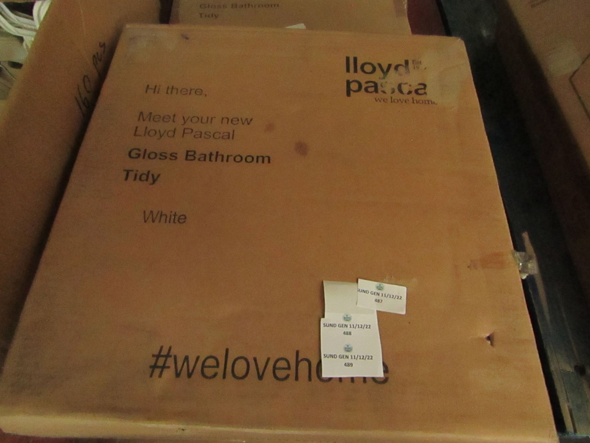 Lloyd Pascal - White Gloss Bathroom Tidy - Unchecked & Boxed.