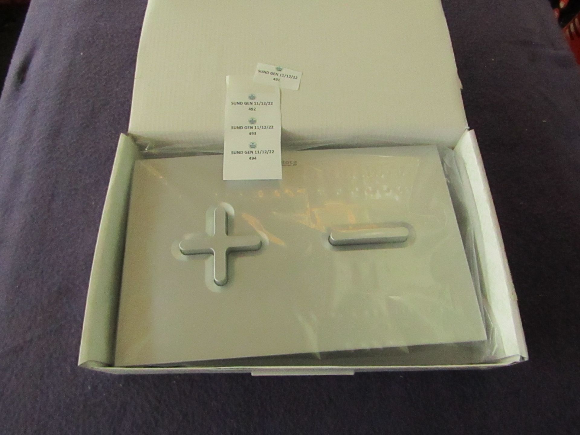 Roca - PL6 Dual Grey Lacquered Flush Plate - Good Condition & Boxed.