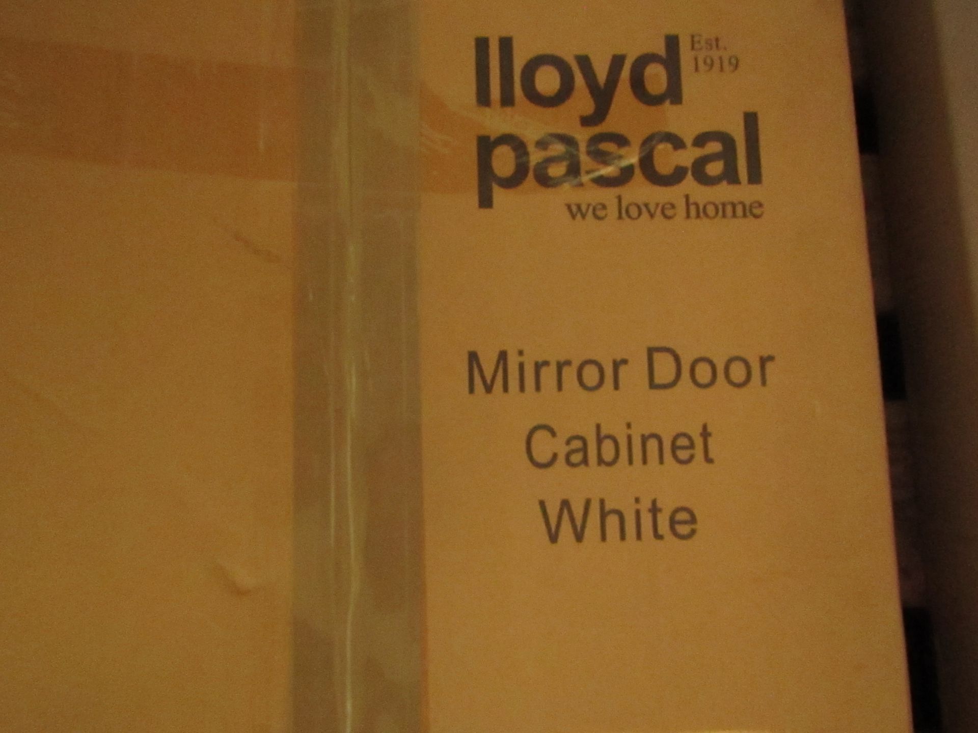 Lloyd Pascal - White Mirror Door Cabinet - Unchecked & Boxed. - Image 2 of 2