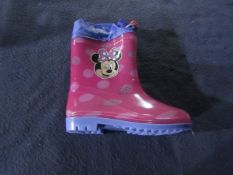Minnie Mouse - Wellington Boots - Size 25 - Unused & Packaged.
