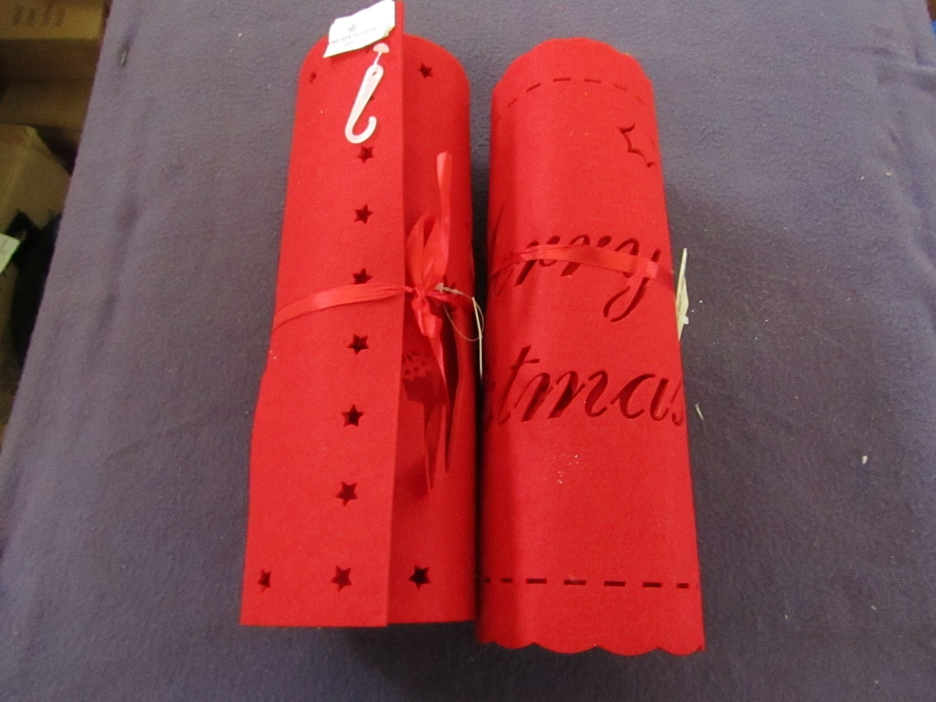 2x Christmas Story - Felt Red Table Runner ( 30x150cm ) - Unused & Packaged.