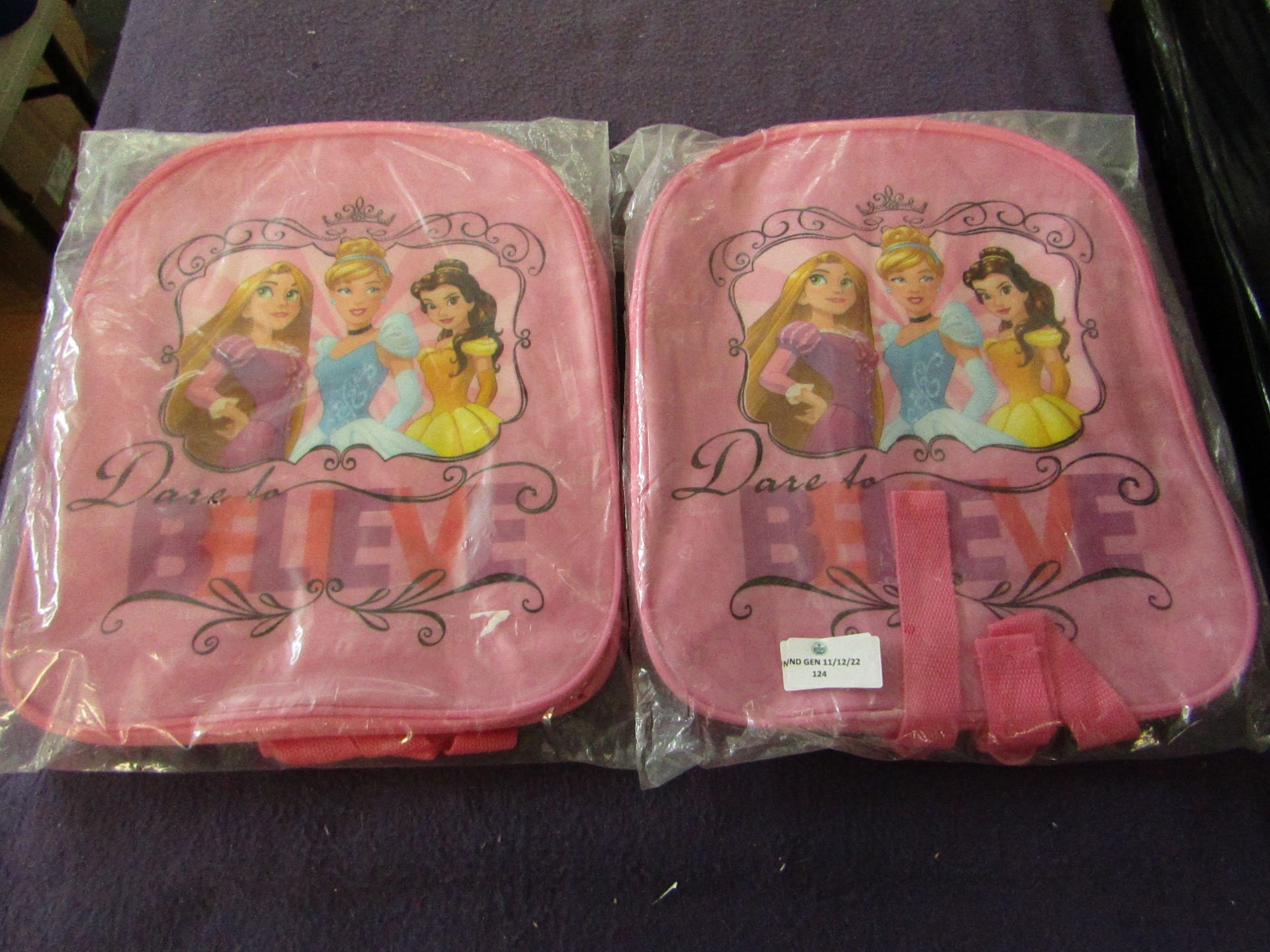 2x Disney Princess - Backpack - Unused & Packaged.