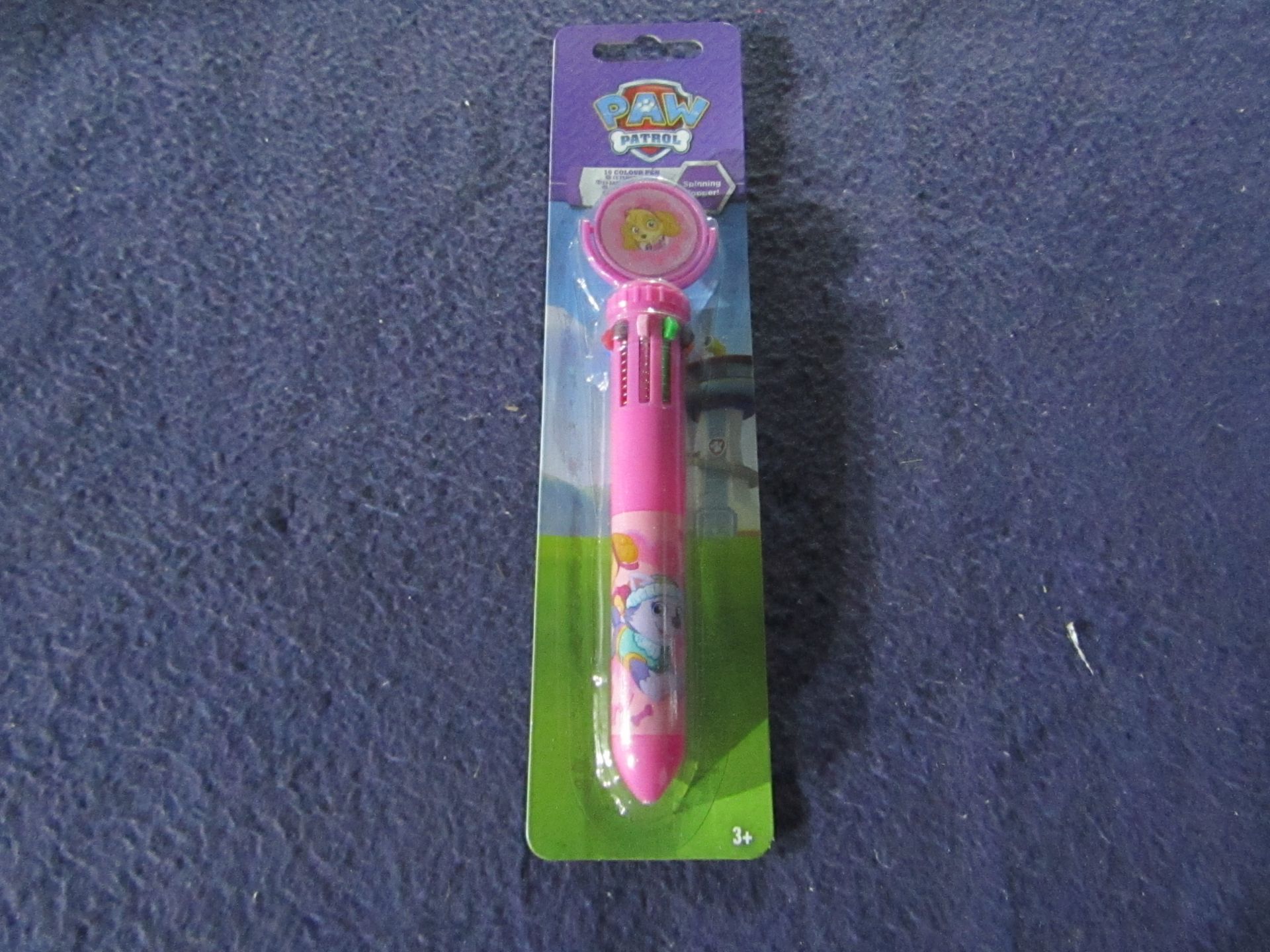 6x Paw Patrol - Skye Pink 10-Colour Spinning Top Pens - All New & Packaged.