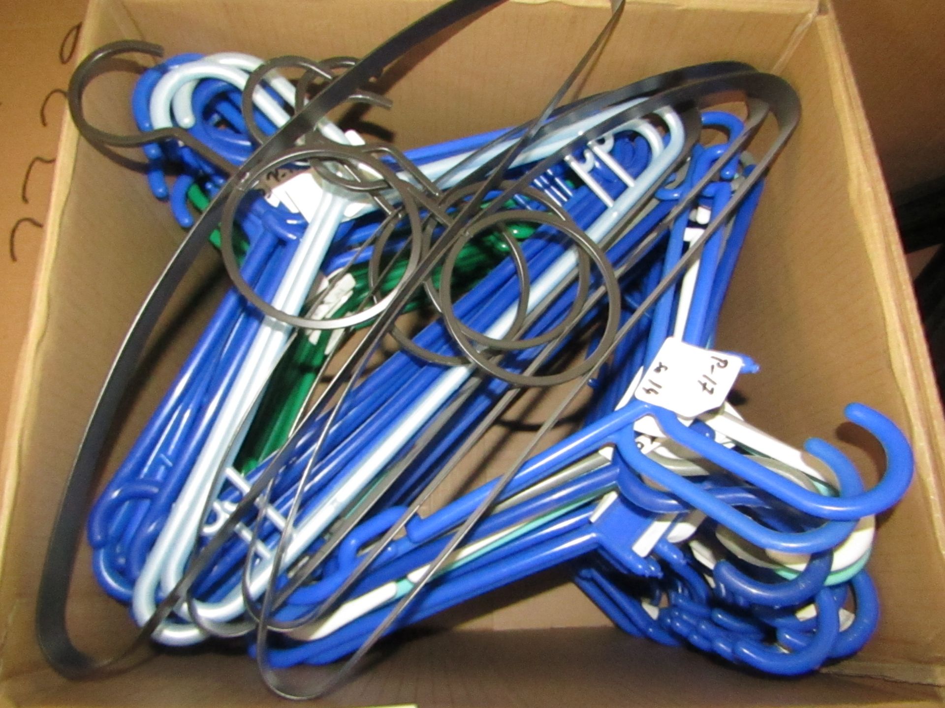 1x Box Containing Approx 65x Assorted Hangers - Used Condition.