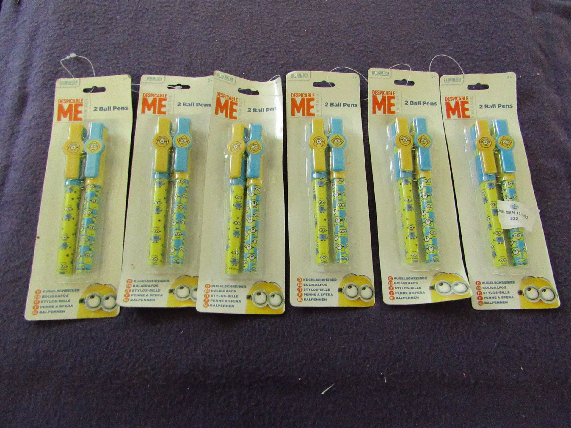 6x Dispicable Me - Set of 2 Ball Pens - Unused & Boxed.