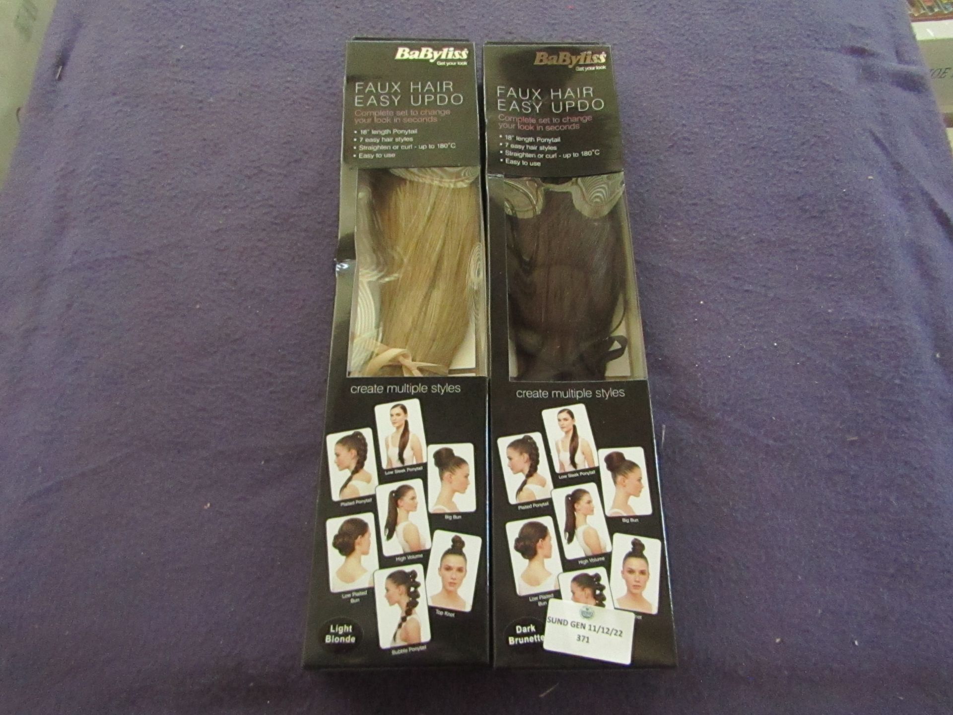 2x Babyliss - Faux Hair Easy Updo 18" - Dark Brunette - Unused & Packaged.