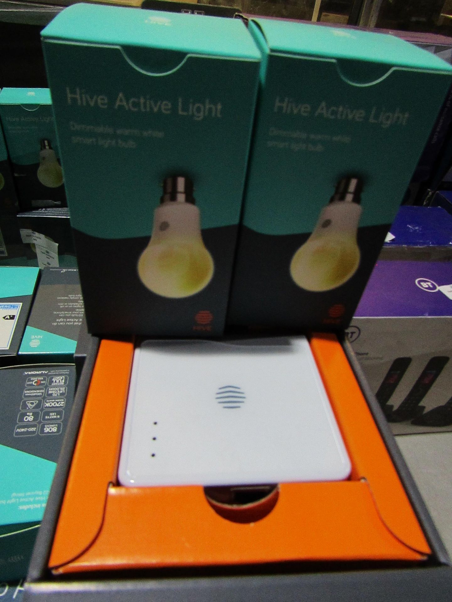 2x Hive active light bulb, boxed and unchecked