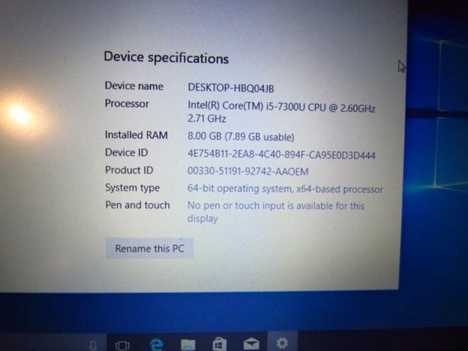 Dell latitude 7280 laptop, powers on and loads through to the home screen, comes in originalbox with - Image 2 of 3