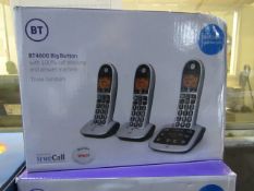 Set of 3 BT4600 cordless telephones with true call built in, new and boxed