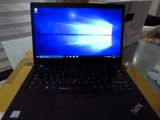 Lenovo Think Pad 20N20009UK laptop, powers on and loads through to the home screen, comes in
