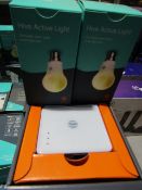 Hive smart lighting set, includes a Hive Hub and 2 Hive active light Bulbs all boxed