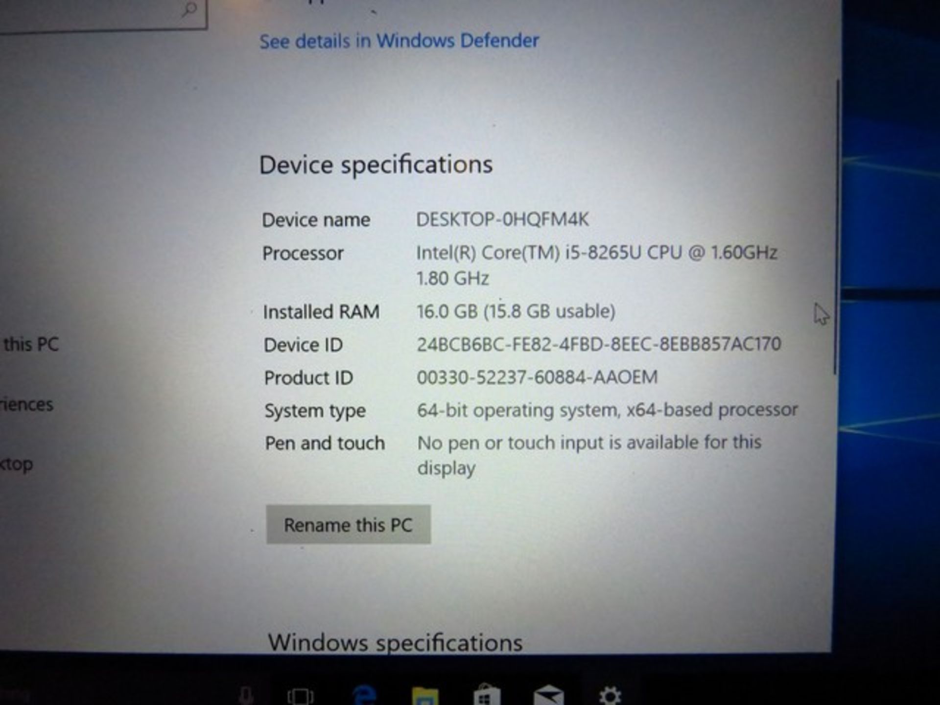 Lenovo Think Pad 20N20009UK laptop, powers on and loads through to the home screen, comes in - Image 2 of 3