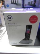 BT Advance cordless home phone with answer machine and call blocking feature, unchecked but