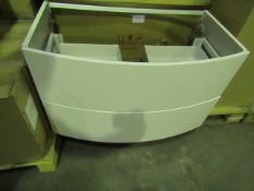 Vue Gloss White Curved Cabinet 900mm - Item Needs Screws Tightening, Boxed.
