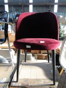 Heals Austen Dining Chair Plush Velvet Burgundy Black Leg RRP £299.00 Exclusive to Heal?s the Austen