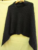 Knitted Poncho Navy One Size New & Packaged