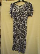 Kaleidoscope Dress Navy/White Size 12 new With Tags