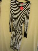 Together Dress Black/White Stripe Size 22 New With Tags