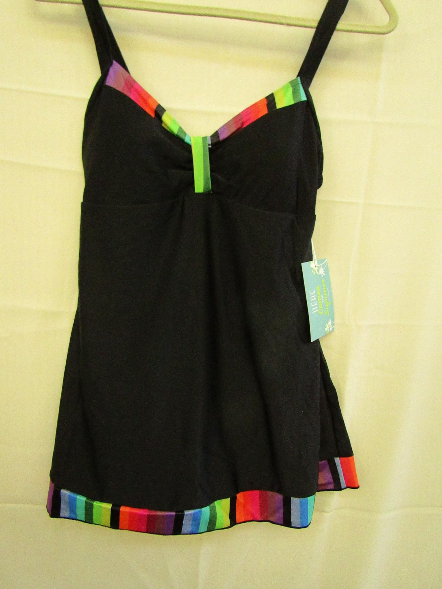 Ladies Swim/Dress With Printed Trim Black Size 10 New & Packaged