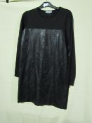 Eternal Dress Black With Faux Leather Front Panel Size 12 Unworn Sample