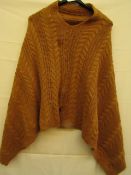 Knitted Poncho Mustard Colour One Size New No Tags
