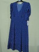 Heena Fashions Dress Blue With White Dots Size 12 New With Tags
