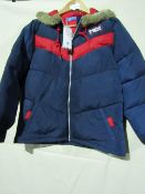 Adidas Chids Jacket Size L Navy/Red New With Tags