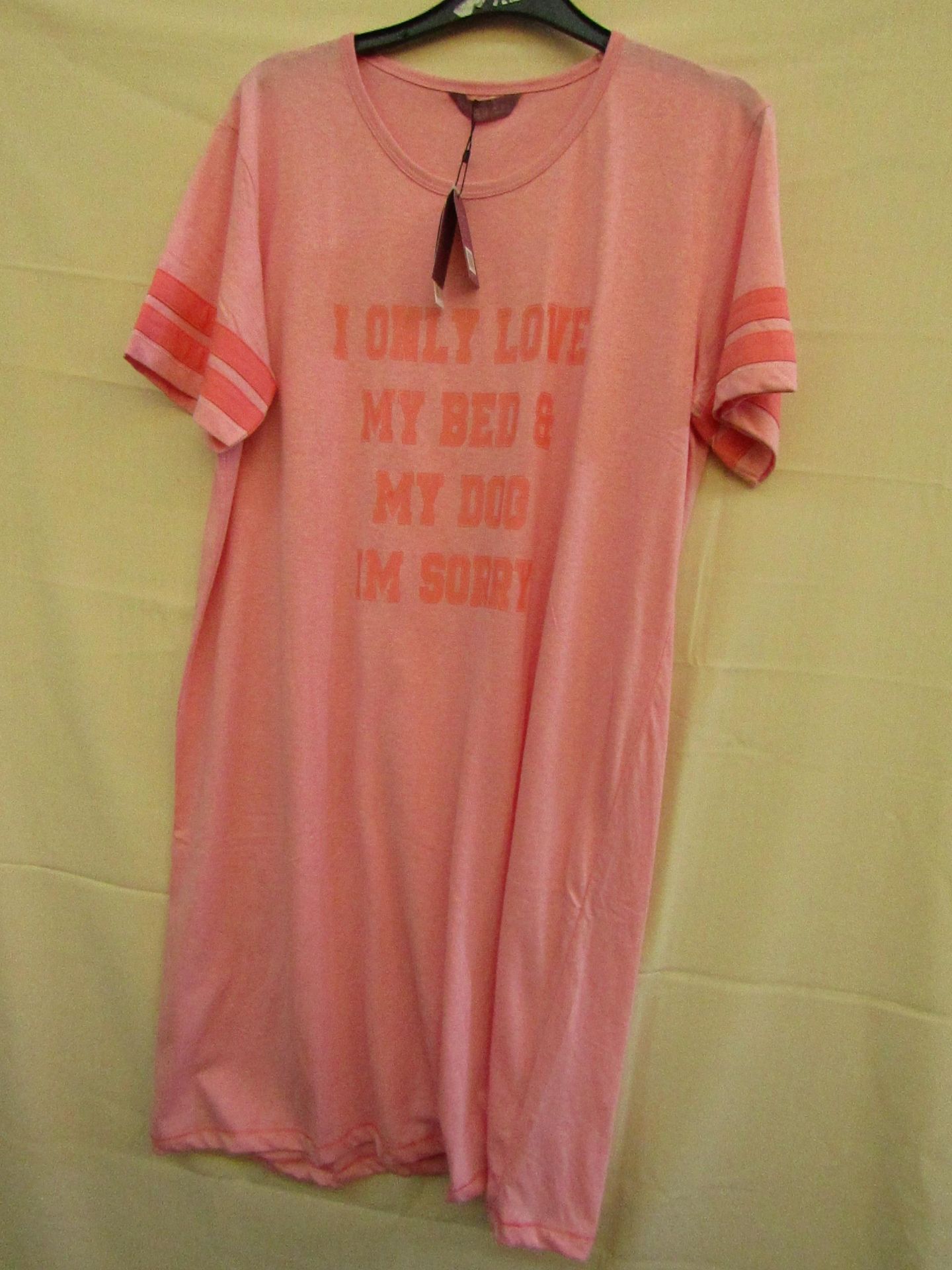 Foxbury Ladies Pink Varsity Short Sleeve Nightie Size 16-18 New & Packaged