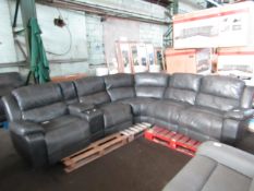 Costco Power reclining leather cinema sofa with USB charging points, 3 pin plug charger, cup holders
