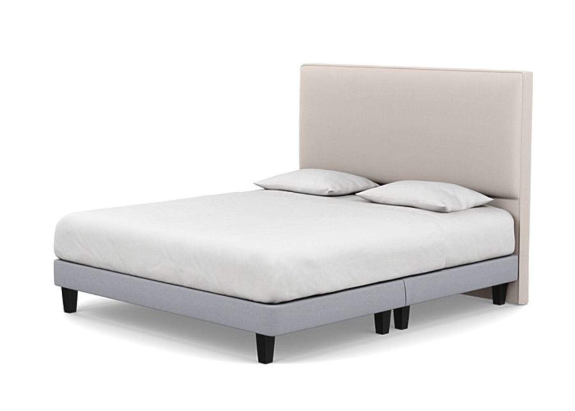 Heals Heal's Shallow Divan Super King Pewter and Cream Cotton Dark Solid Wood RRP ?1059.00 Heal's - Image 6 of 7
