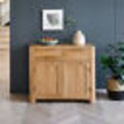 Oak Furnitureland Romsey Natural Solid Oak Small Sideboard RRP ?364.99 Bring our cheerful Romsey