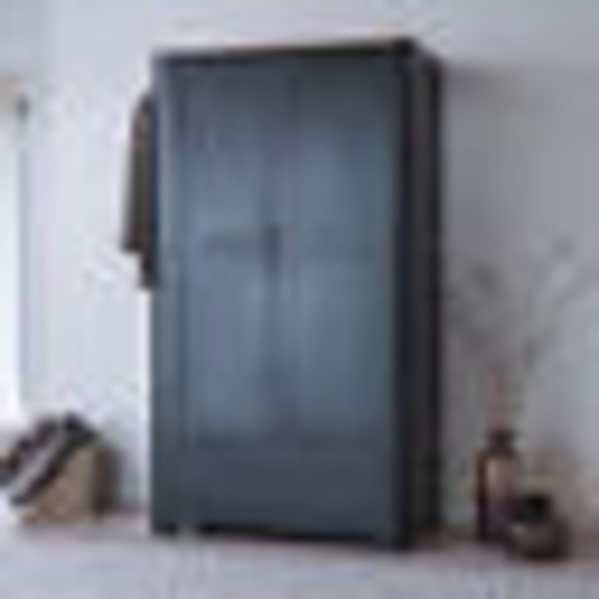 Oak Furnitureland Grove Dark Grey Double Wardrobe Solid Hardwood RRP ?694.99 Double wardrobe in