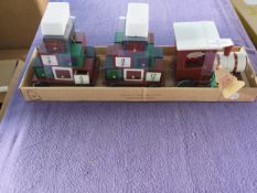 3x Wooden Christmas Train Advent Calendar - Unused, Packaging May Be Damaged.