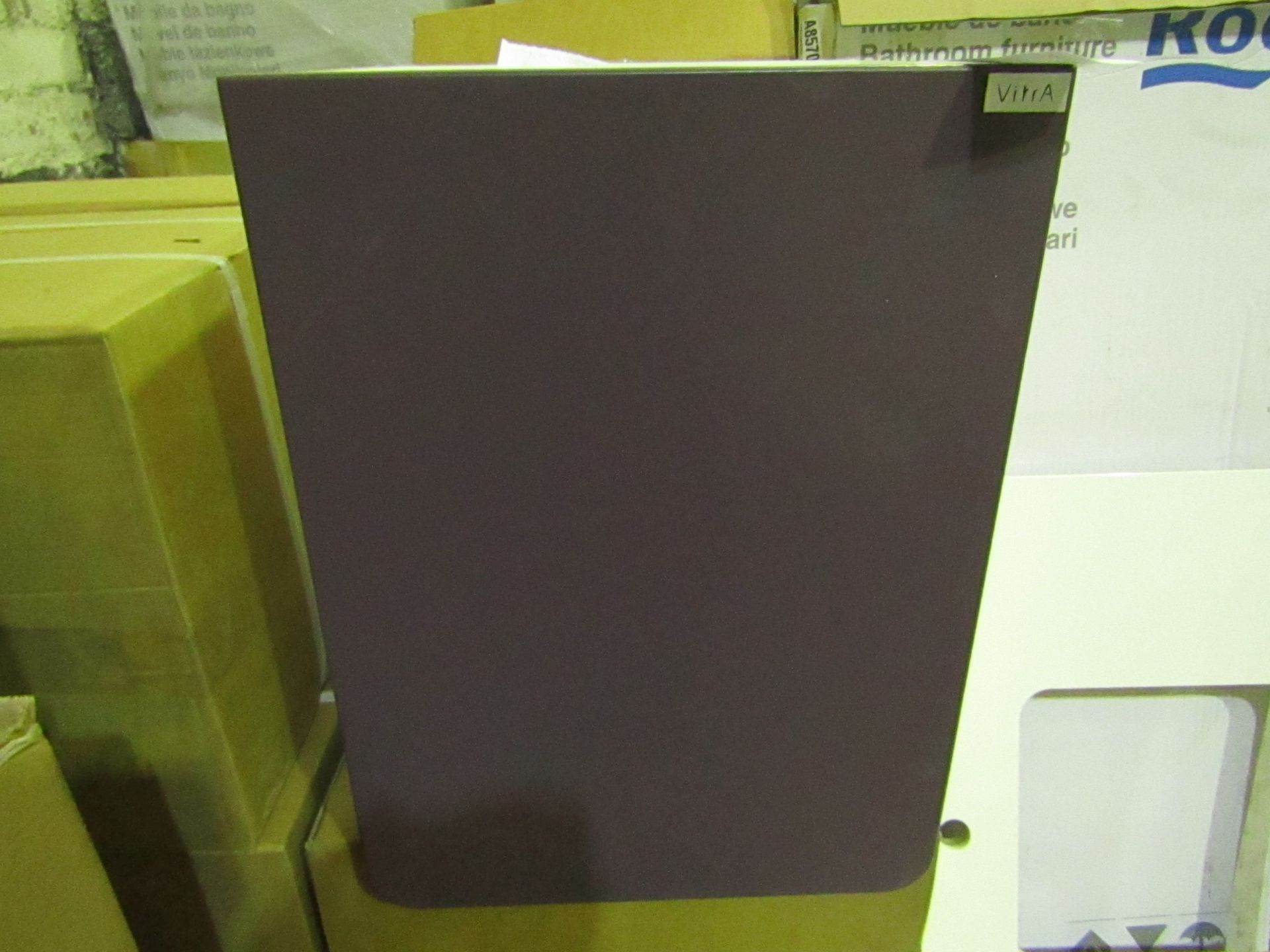 VitrA - Wall-Mounted Bathroom 1-Door Cabinet Matt Purple & Gloss White ( 40cm ) - Good Condition &