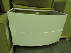Vue Gloss White Curved Cabinet 900mm - Unchecked & Boxed.