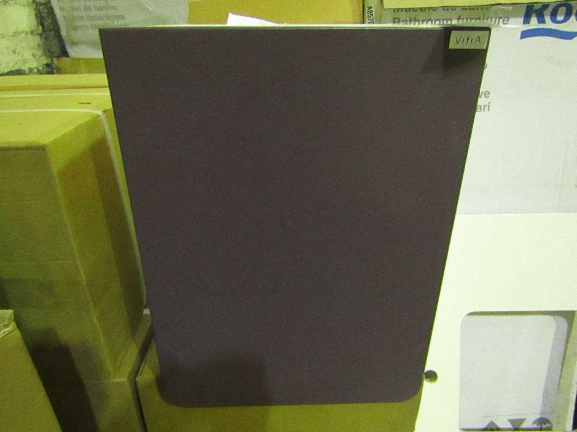 VitrA - Wall-Mounted Bathroom 1-Door Cabinet Matt Purple & Gloss White ( 40cm ) - Good Condition &