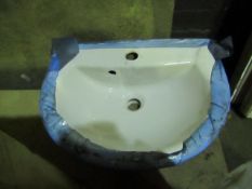Gala - Countertop White Basin 450mm - May Need a Clean due to storage, No Packaging.