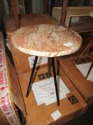 Swoon Pearl Side Table in Brown Marble & Steel RRP Â£149.00 SKU SWO-AP-pearlsidtabbrownmarb PID