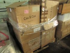 Pallet of Various Cox & Cox returns. All unchecked