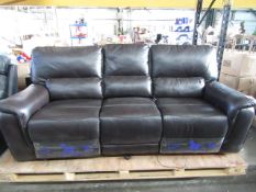 Costco 3 seater leather electric reclining sofa, working but has a rip on the back corner (as