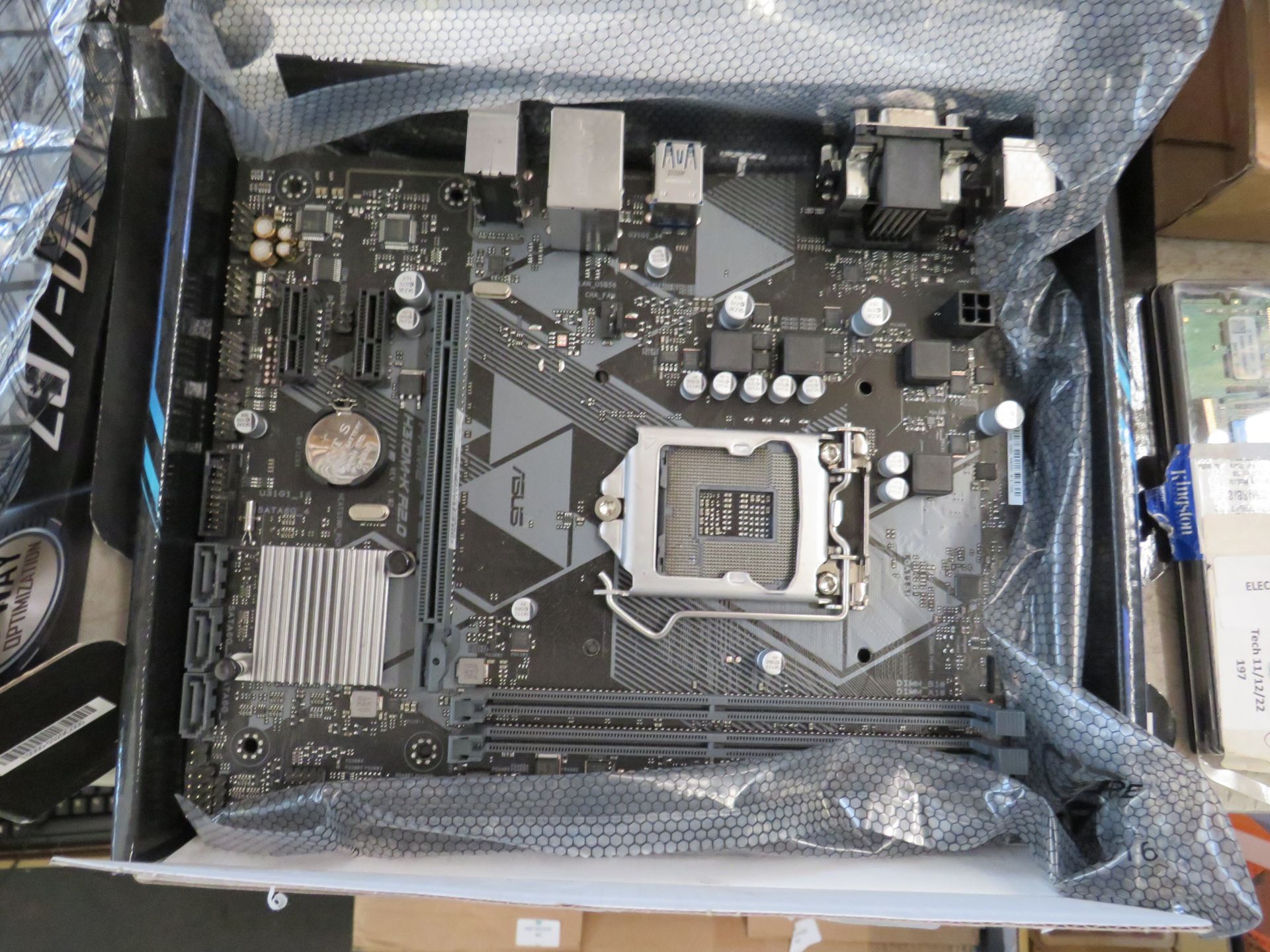 Asus Prime H310M-KR2.0 motherboard, unchecked as would need to be installed, comes in original box