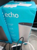 Amazon echo grey smart speaker, powers ona dn illuminates but we havent gone any further with the