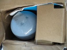 Alexa Echo Dot small smart speaker, item looks unused but the packaging is damged, this is not