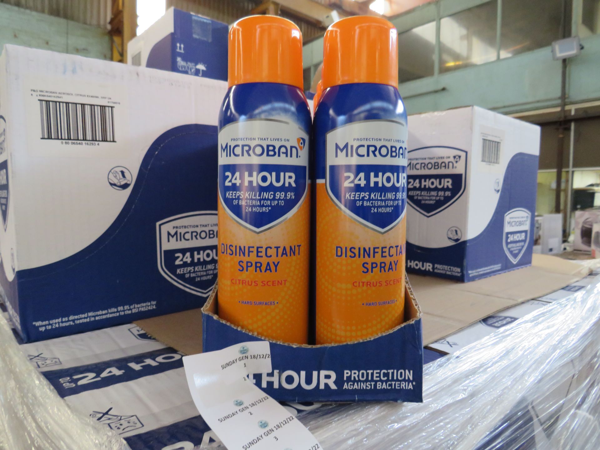 16x Microban - Disinfectant Spray Citrus Scent - 400ml - Unused & Boxed.