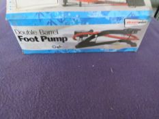 6x Streetwize - Double Barrel Foot Pump - Please Note This Item Is A Return and Is Completely