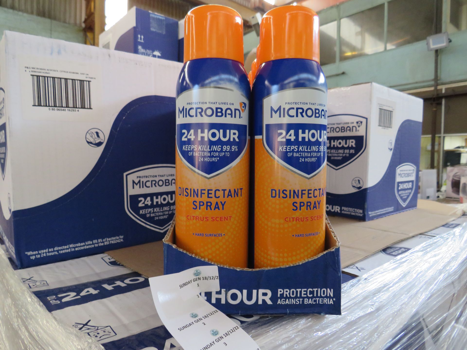 24x Microban - Disinfectant Spray Citrus Scent - 400ml - Unused & Boxed.