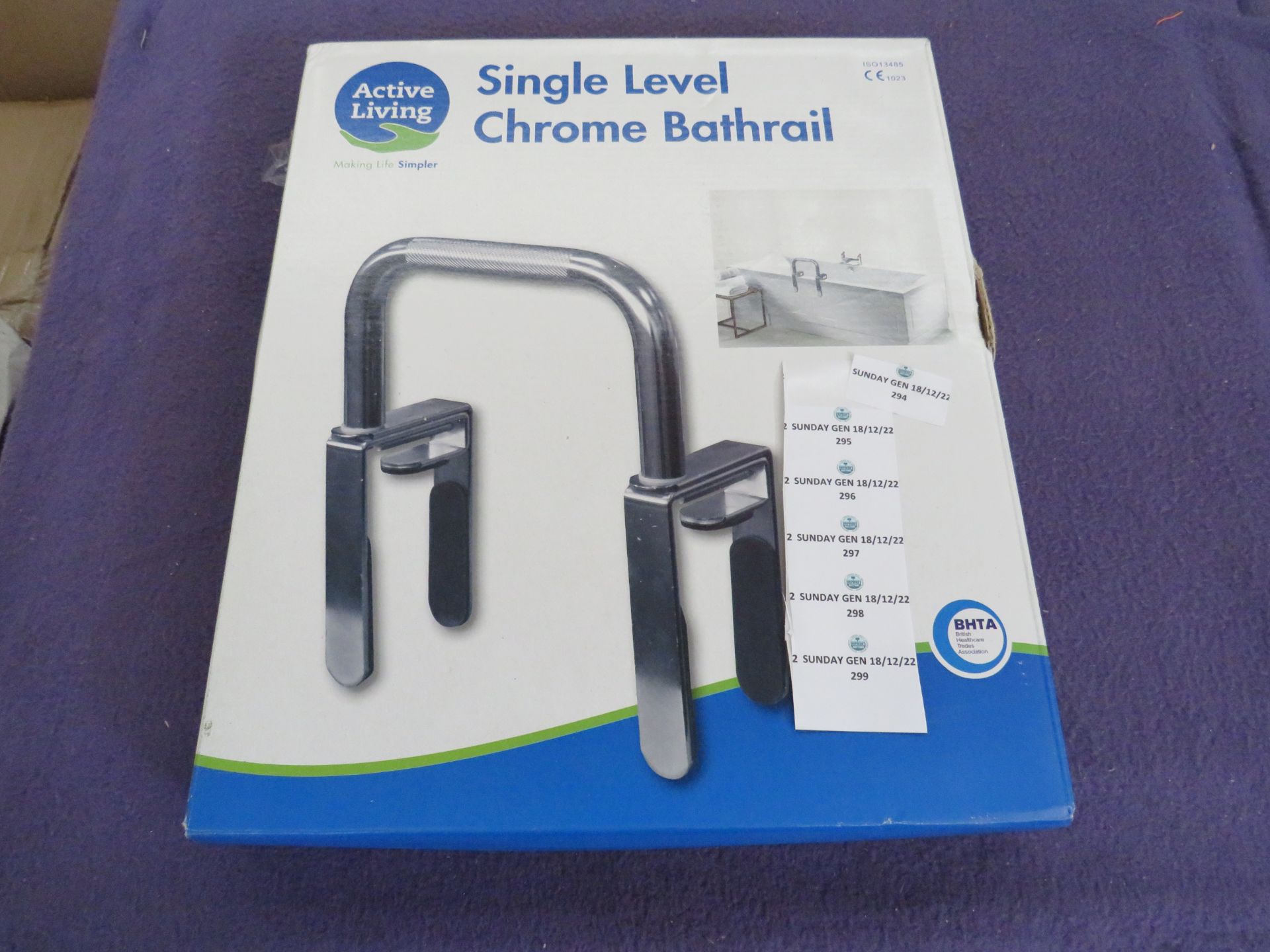 ActiveLiving - Chrome Single Level Bath Rail - Unchecked & Boxed.