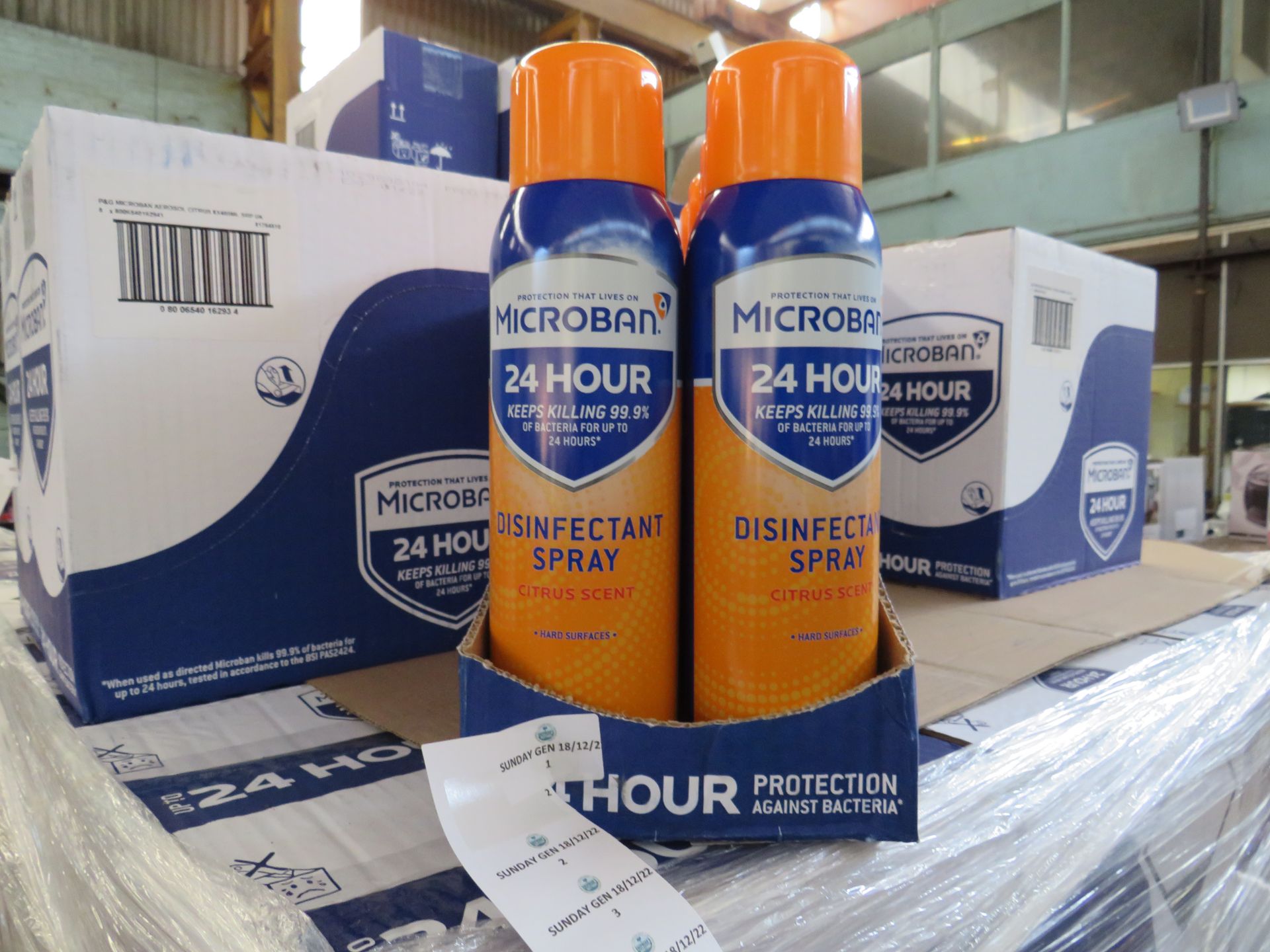 24x Microban - Disinfectant Spray Citrus Scent - 400ml - Unused & Boxed.