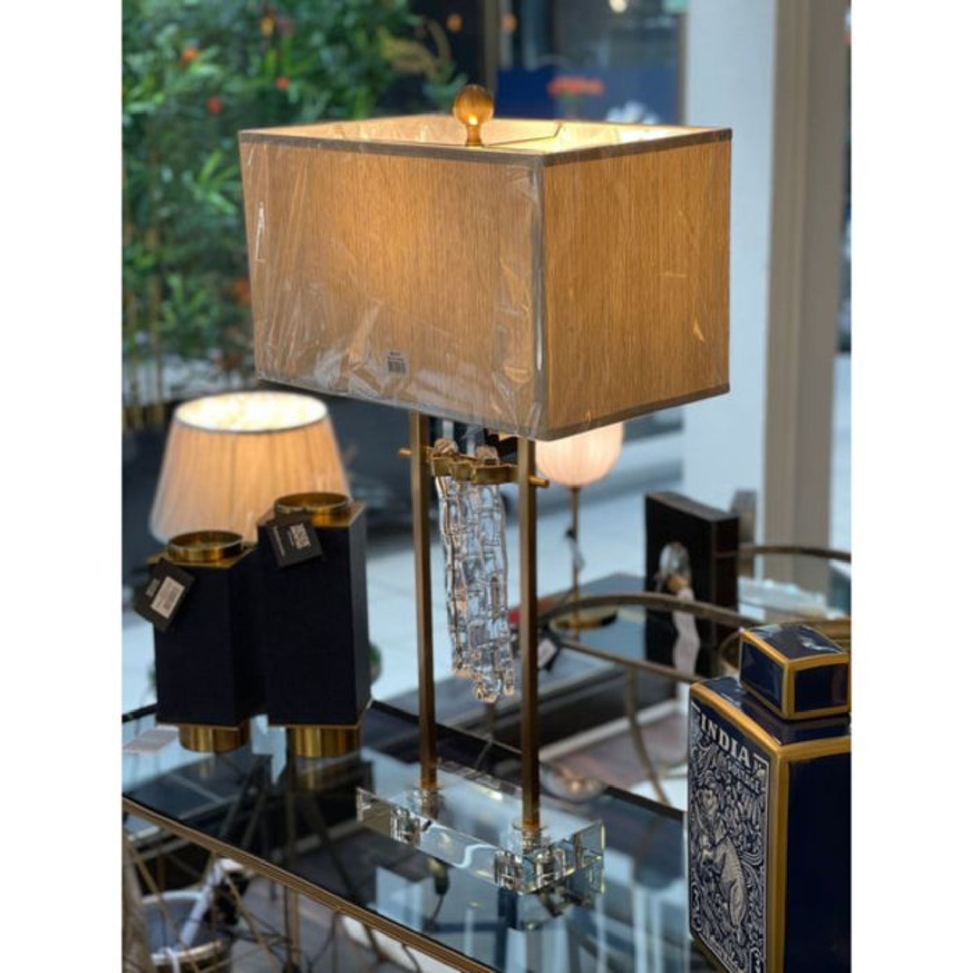 Cox & Cox Nova Table Lamp With Crystal And Brass Rrp £248.00 SKU COX-APG-ME017-A PID COX-APG255